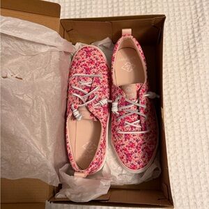 Sperry Pink and Purple Floral Shoes